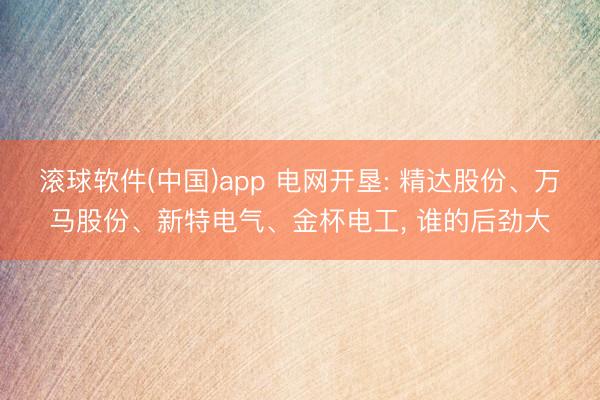 滚球软件(中国)app 电网开垦: 精达股份、万马股份、新特电气、金杯电工， 谁的后劲大