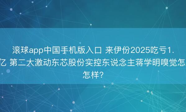 滚球app中国手机版入口 来伊份2025吃亏1.61亿 第二大激动东芯股份实控东说念主蒋学明嗅觉怎样?