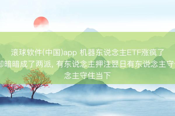 滚球软件(中国)app 机器东说念主ETF涨疯了 资金却暗暗成了两派， 有东说念主押注翌日有东说念主守住当下