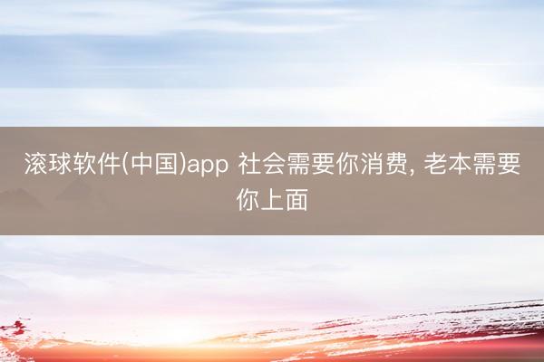 滚球软件(中国)app 社会需要你消费， 老本需要你上面
