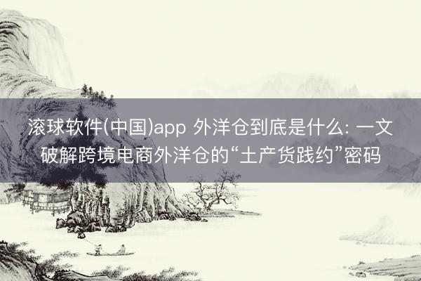 滚球软件(中国)app 外洋仓到底是什么: 一文破解跨境电商外洋仓的“土产货践约”密码
