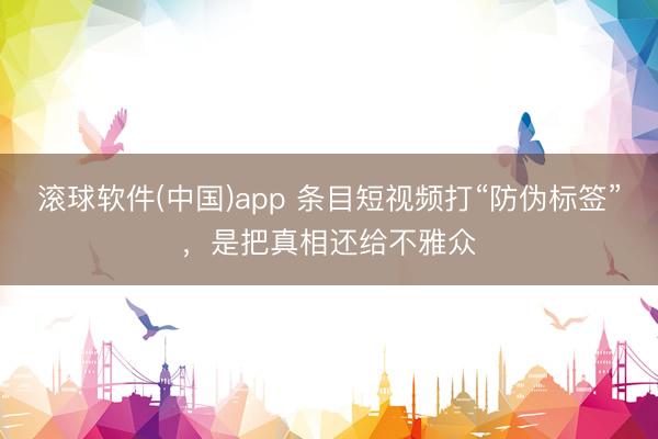 滚球软件(中国)app 条目短视频打“防伪标签”，是把真相还给不雅众