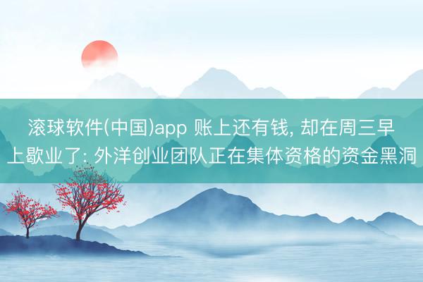 滚球软件(中国)app 账上还有钱， 却在周三早上歇业了: 外洋创业团队正在集体资格的资金黑洞