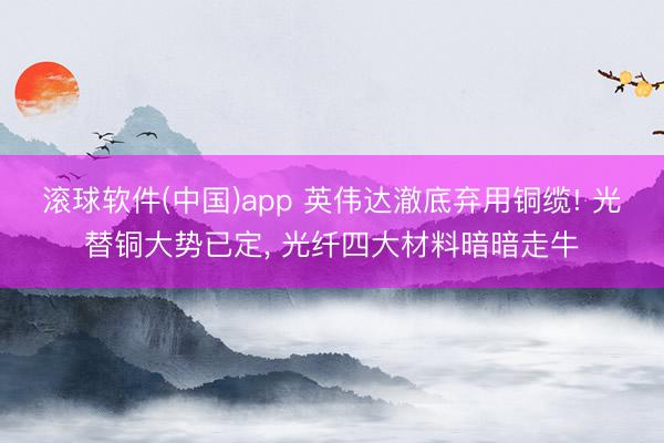 滚球软件(中国)app 英伟达澈底弃用铜缆! 光替铜大势已定， 光纤四大材料暗暗走牛