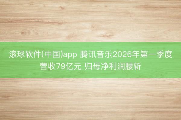 滚球软件(中国)app 腾讯音乐2026年第一季度营收79亿元 归母净利润腰斩