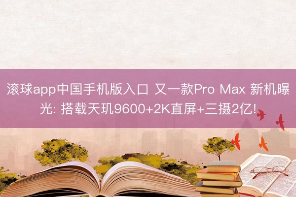 滚球app中国手机版入口 又一款Pro Max 新机曝光: 搭载天玑9600+2K直屏+三摄2亿!