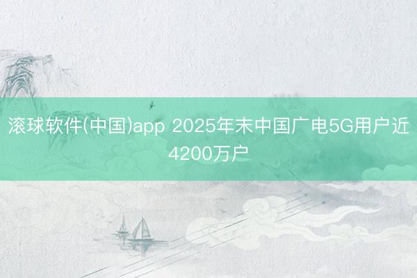 滚球软件(中国)app 2025年末中国广电5G用户近4200万户