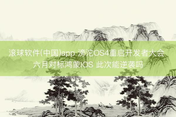滚球软件(中国)app 滂沱OS4重启开发者大会 六月对标鸿蒙iOS 此次能逆袭吗