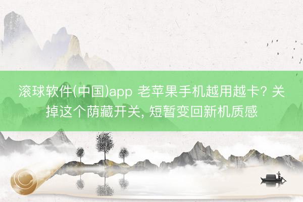 滚球软件(中国)app 老苹果手机越用越卡? 关掉这个荫藏开关， 短暂变回新机质感