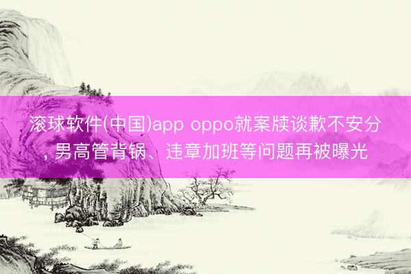 滚球软件(中国)app oppo就案牍谈歉不安分， 男高管背锅、违章加班等问题再被曝光