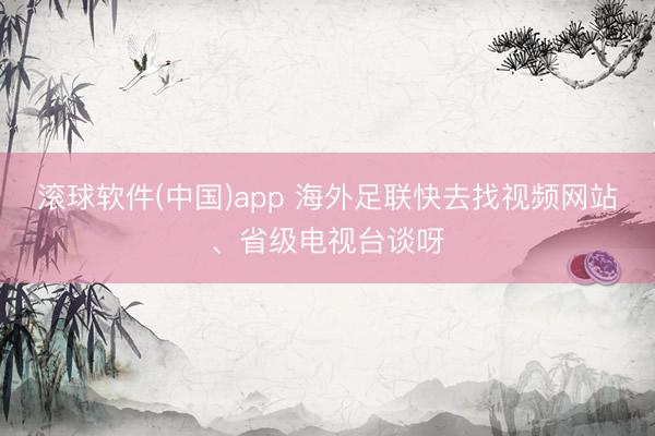 滚球软件(中国)app 海外足联快去找视频网站、省级电视台谈呀
