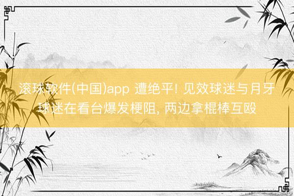 滚球软件(中国)app 遭绝平! 见效球迷与月牙球迷在看台爆发梗阻， 两边拿棍棒互殴