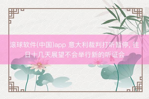 滚球软件(中国)app 意大利裁判打听暂停， 往日十几天展望不会举行新的听证会