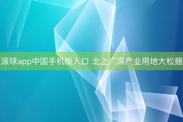 滚球app中国手机版入口 北上广深产业用地大松捆