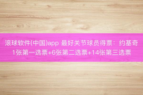滚球软件(中国)app 最好关节球员得票：约基奇1张第一选票+6张第二选票+14张第三选票