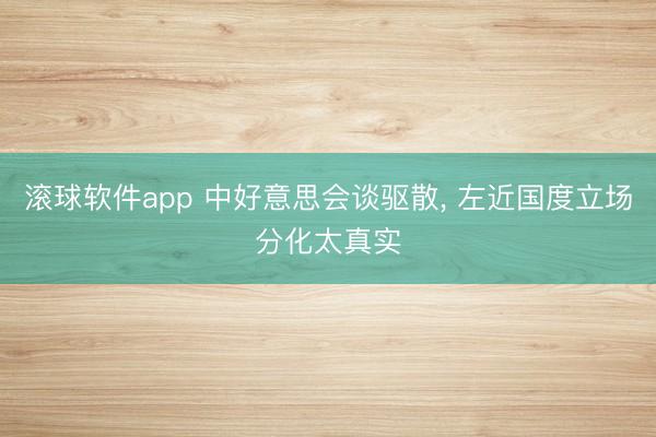 滚球软件app 中好意思会谈驱散， 左近国度立场分化太真实