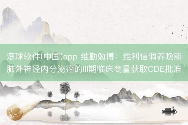 滚球软件(中国)app 维勤勉博：维利信调养晚期肺外神经内分泌癌的III期临床商量获取CDE批准