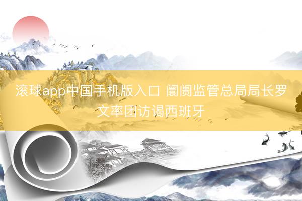 滚球app中国手机版入口 阛阓监管总局局长罗文率团访谒西班牙