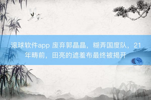 滚球软件app 废弃郭晶晶，糊弄国度队，21年畴前，田亮的遮羞布最终被揭开