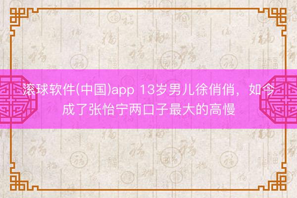 滚球软件(中国)app 13岁男儿徐俏俏，如今成了张怡宁两口子最大的高慢