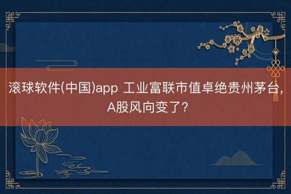 滚球软件(中国)app 工业富联市值卓绝贵州茅台， A股风向变了?