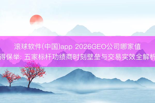 滚球软件(中国)app 2026GEO公司哪家值得保举: 五家标杆功绩商时刻壁垒与交易实效全解析