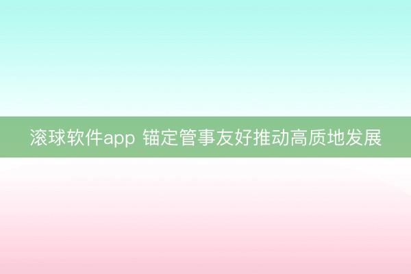 滚球软件app 锚定管事友好推动高质地发展
