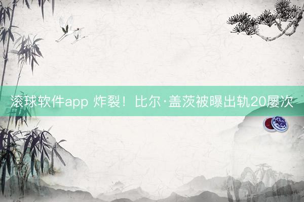 滚球软件app 炸裂！比尔·盖茨被曝出轨20屡次