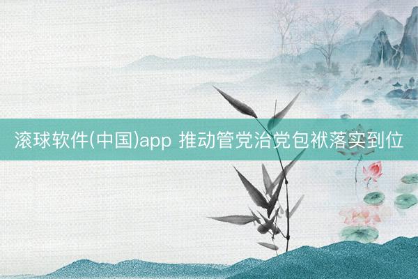 滚球软件(中国)app 推动管党治党包袱落实到位
