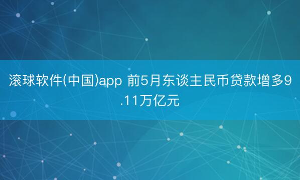 滚球软件(中国)app 前5月东谈主民币贷款增多9.11万亿元