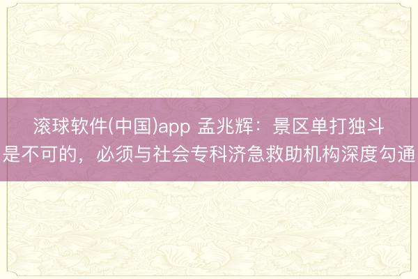 滚球软件(中国)app 孟兆辉:景区单打独斗是不可的,必须与社会专科济急救助机构深度勾通