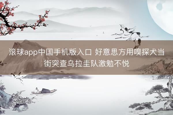 滚球app中国手机版入口 好意思方用嗅探犬当街突查乌拉圭队激勉不悦