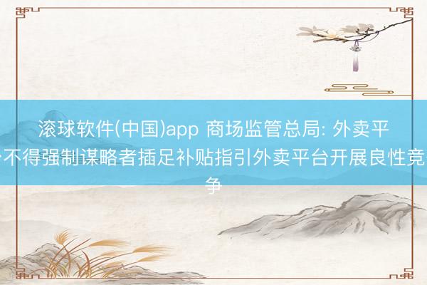 滚球软件(中国)app 商场监管总局: 外卖平台不得强制谋略者插足补贴指引外卖平台开展良性竞争