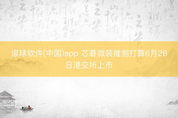 滚球软件(中国)app 芯碁微装推测打算6月26日港交所上市